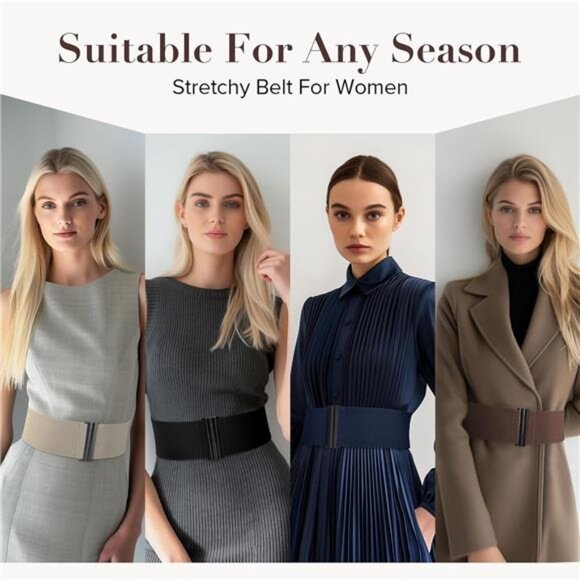 Women Wide Waist Corset Belt Cinch Belt Black - Picture 3 of 4